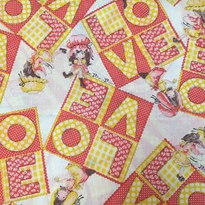 Vintage 1970s Petticoats and Pantaloons Kitsch LOVE Fabric Remnant 45" X 2.94 Yd